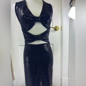 Zara Women Cutout Night Glitter Dress